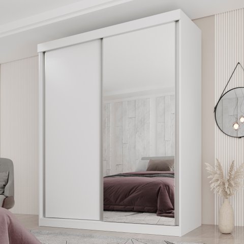 Guarda Roupa Casal 2 Portas de Correr 3 Gavetas Búzios 100% MDF