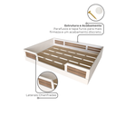 Ver imagem 6 de Cama Montessoriana Casal Infantil Sol Branco/Carvalho Mel