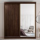 Ver imagem 2 de Guarda Roupa Casal 2 Portas de Correr 3 Gavetas Búzios 100% MDF Marrom/New Canion