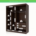 Ver imagem 7 de Guarda Roupa Casal 2 Portas de Correr 3 Gavetas Búzios 100% MDF Marrom/New Canion