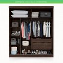 Ver imagem 5 de Guarda Roupa Casal 2 Portas de Correr 3 Gavetas Búzios 100% MDF Marrom/New Canion