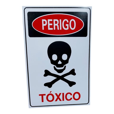 Placa de Sinalização Perigo Toxico 20 X 30 Cm