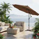 Ver imagem 3 de Ombrellone Lateral Suspenso para Jardim Cl-Bo-60L com Base Modular 60L 4 Peças Marrom e Preto