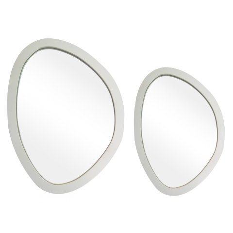 Kit Espelho Decorativo Orgânico Branco 29x44cm e 43x58cm Epm