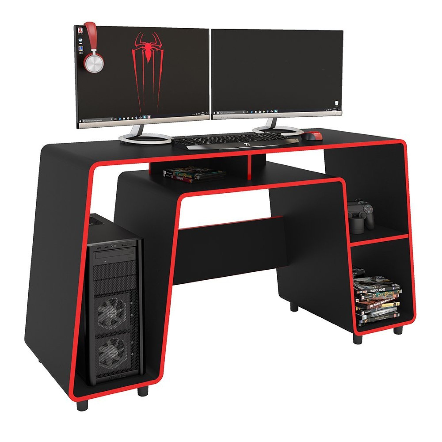 Mesa Gamer com Espaço para CPU London  - 2