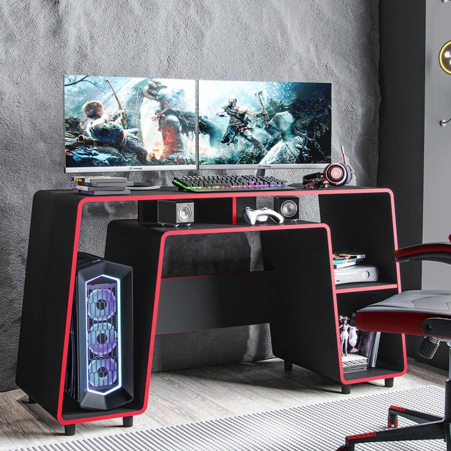 Mesa Gamer com Espaço para CPU London  - 1