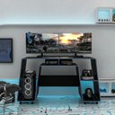 Ver imagem 4 de Mesa Gamer com Espaço para CPU London 150,5cm Preto E Azul