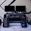 Ver imagem 5 de Mesa Gamer com Espaço para CPU London 150,5cm Preto E Azul