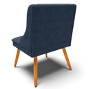 Ver imagem 7 de Kit 6 Cadeiras Estofadas para Sala de Jantar Pés Palito Lia Suede Azul Marinho - Ibiza