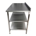Ver imagem 3 de Mesa de Aço Inox Industrial 110x60x90 Cm com 2 Prateleiras Plano Liso com Espelho Nortinox Stander
