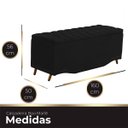 Ver imagem 4 de Calçadeira Baú Queen Estofada Maitê Veludo Preto