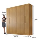 Ver imagem 5 de Guarda Roupa Casal 6 Portas 4 Gavetas Belém Marrom/Cinamomo