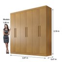 Ver imagem 4 de Guarda Roupa Casal 6 Portas 4 Gavetas Belém Marrom/Cinamomo
