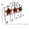Cabide para Quarto de Parede de Ferro para Roupa e Bolsa com Flores Libertas Rosas Artesanato Verniz - 2