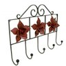 Cabide para Quarto de Parede de Ferro para Roupa e Bolsa com Flores Libertas Rosas Artesanato Verniz - 1