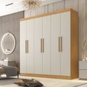 Ver imagem 1 de Guarda Roupa Casal 6 Portas 4 Gavetas Belém Marrom/Cinamomo/Off White