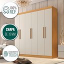 Ver imagem 6 de Guarda Roupa Casal 6 Portas 4 Gavetas Belém Marrom/Cinamomo/Off White