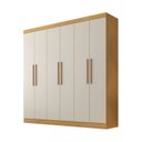 Ver imagem 2 de Guarda Roupa Casal 6 Portas 4 Gavetas Belém Marrom/Cinamomo/Off White