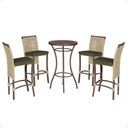 Ver imagem 1 de Mesa Bistro e 4 Banquetas Roma Marrom Corda Náutica 12 Trama Original