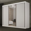 Ver imagem 1 de Guarda Roupa Casal 3 Portas de Correr 6 Gavetas com Espelho 100% MDF São Paulo Gold