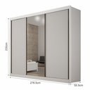 Ver imagem 3 de Guarda Roupa Casal 3 Portas de Correr 6 Gavetas com Espelho 100% MDF São Paulo Gold