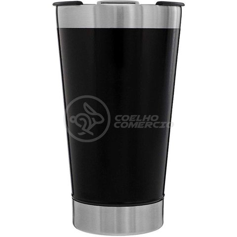 Copo Térmico com Tampa e Abridor de Garrafa 473ml Preto