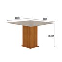 Ver imagem 3 de Conjunto Sala de Jantar Mesa com 4 Cadeiras Napoli Marrom/Freijó/Off White