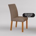 Ver imagem 5 de Conjunto Sala de Jantar Mesa com 4 Cadeiras Napoli Marrom/Freijó/Off White
