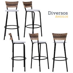 Banco para Bancada Banqueta Alta Cappuccino Balcão Cozinha Bistrô Área Gourmet Churrasqueira - 4