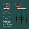 Banco para Bancada Banqueta Alta Cappuccino Balcão Cozinha Bistrô Área Gourmet Churrasqueira - 4