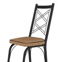 Ver imagem 3 de Kit 2 Cadeiras Aço Carbono Tubular Metálica Acabamento Fosco D-28 Julia Preto/rattan
