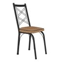 Ver imagem 2 de Kit 2 Cadeiras Aço Carbono Tubular Metálica Acabamento Fosco D-28 Julia Preto/rattan