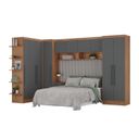 Ver imagem 6 de Conjunto Guarda-Roupa Modulado 10 Portas 6 Gavetas 7 Peças Yescasa Marrom/Nogal/Grafite