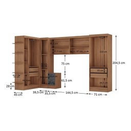 Guardo Roupa Modulado 10 Portas 6 Gavetas 7 Peças  - 7