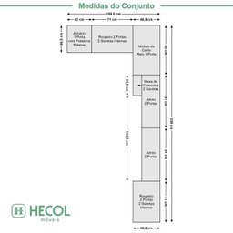 Guardo Roupa Modulado 10 Portas 6 Gavetas 7 Peças  - 3