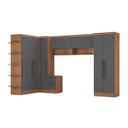 Ver imagem 4 de Conjunto Guarda-Roupa Modulado 10 Portas 6 Gavetas 7 Peças Yescasa Marrom/Nogal/Grafite