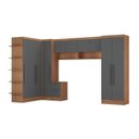 Ver imagem 4 de Conjunto Guarda-Roupa Modulado 10 Portas 6 Gavetas 7 Peças Yescasa Marrom/Nogal/Grafite