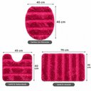 Ver imagem 5 de Jogo de Banheiro Tapete Europeu 3 Peças Base Antiderrapante Macio Pink