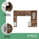 Ver imagem 3 de Conjunto de Guarda-Roupa Modulado 5 Peças 7 Portas 6 Gavetas Viena Yescasa Branco/Nogal