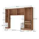 Ver imagem 7 de Conjunto de Guarda-Roupa Modulado 5 Peças 7 Portas 6 Gavetas Viena Yescasa Branco/Nogal