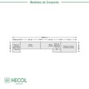 Ver imagem 4 de Conjunto de Guarda-Roupa Modulado 5 Peças 7 Portas 6 Gavetas Viena Yescasa Branco/Nogal
