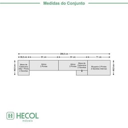 Conjunto de Guarda-roupa Modulado 5 Peças 7 Portas 6 Gavetas Viena Yescasa - 4 Conjunto de Guarda-roupa Modulado 5 Peças 7 Portas 6 Gavetas Viena Yescasa - 4