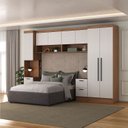 Ver imagem 1 de Conjunto de Guarda-Roupa Modulado 5 Peças 7 Portas 6 Gavetas Viena Yescasa Branco/Nogal