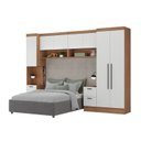 Ver imagem 6 de Conjunto de Guarda-Roupa Modulado 5 Peças 7 Portas 6 Gavetas Viena Yescasa Branco/Nogal