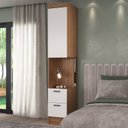 Ver mais imagens de Conjunto de Guarda-Roupa Modulado 5 Peças 7 Portas 6 Gavetas Viena Yescasa Branco/Nogal