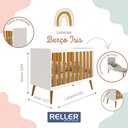 Ver imagem 4 de Jogo de Quarto Infantil Isis Guarda Roupa 3 Portas e Berço Branco/savana - Reller Móveis Branco/