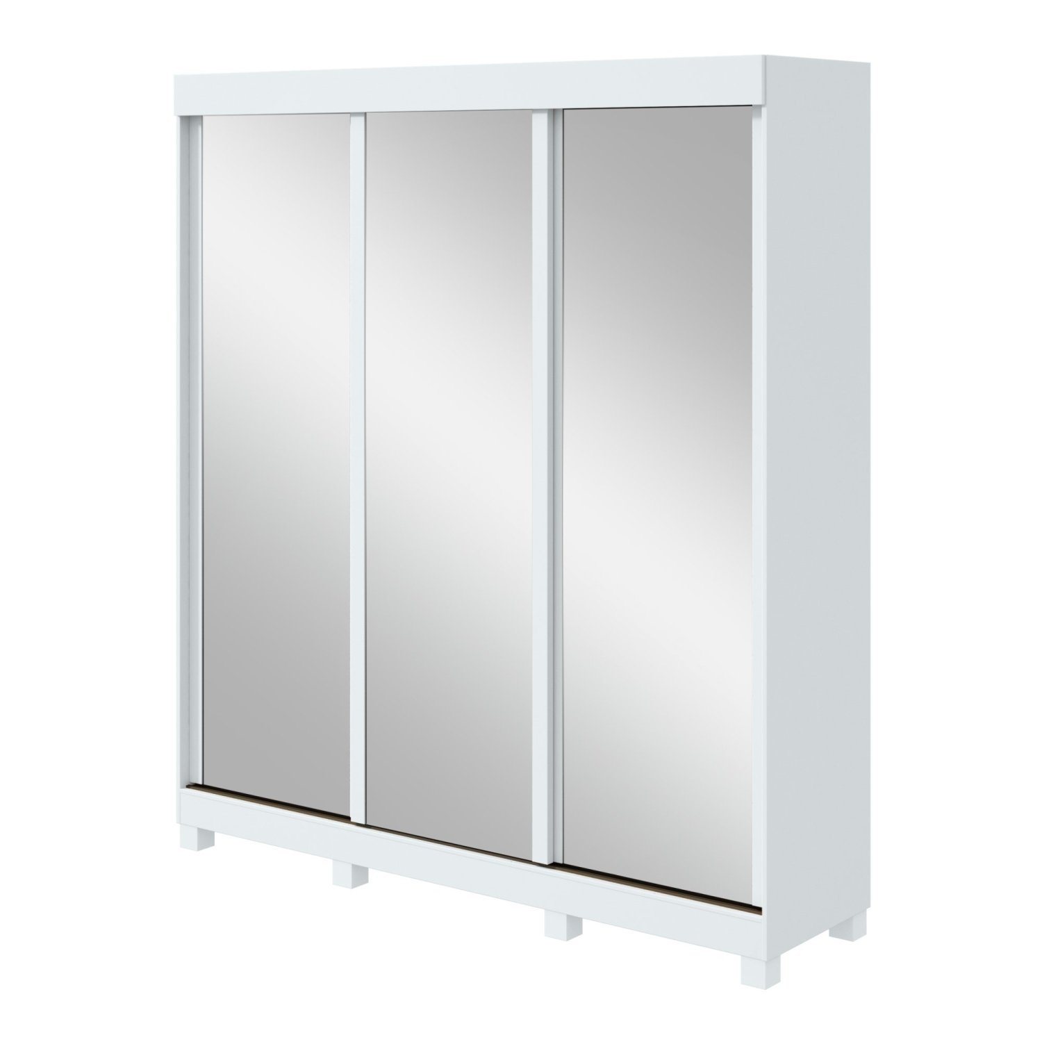 Guarda Roupas Casal 3 Portas 3 Gavetas Super Glass com Pés Zion Yescasa - 3