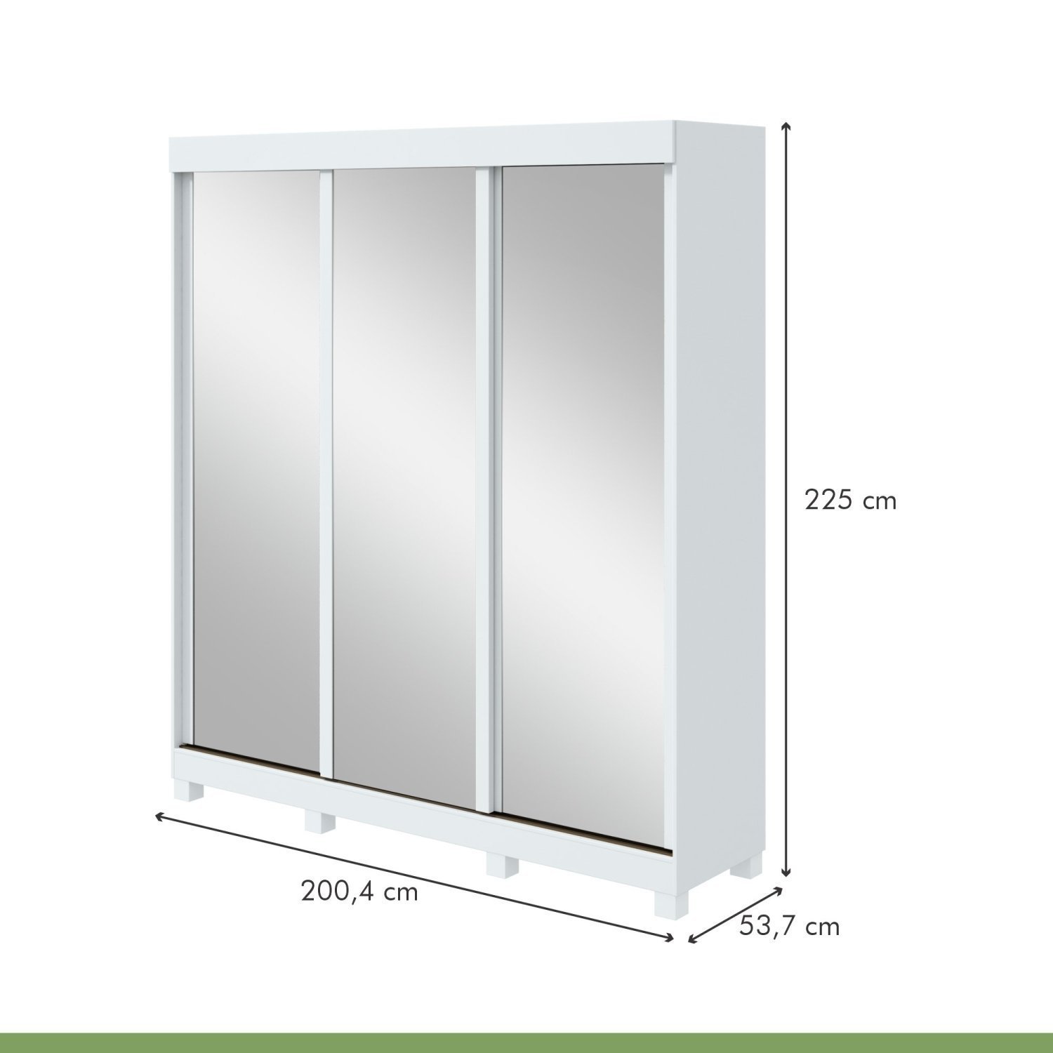 Guarda Roupas Casal 3 Portas 3 Gavetas Super Glass com Pés Zion Yescasa - 4