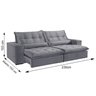 Sofá Retrátil/Reclinável 230cm 3 Lugares Mercedes - 12