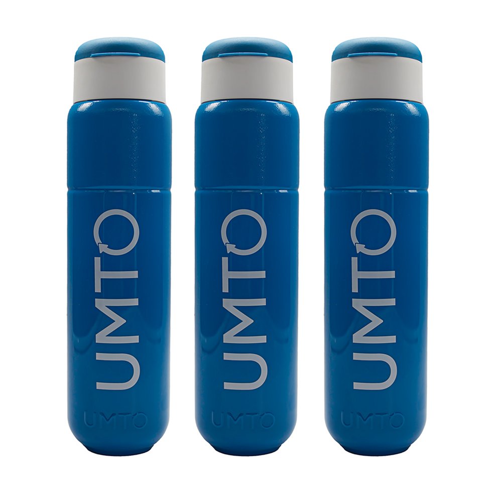 Kit 3 Garrafinhas para Treino para Academia Umto Super Resistente Biodegradável 500 Ml Azul Claro